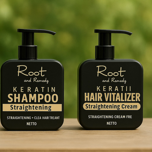 Herbal Pro Hair Straightening Shampoo & Keratin Hair Vitalizer Cream (Pack of 2)